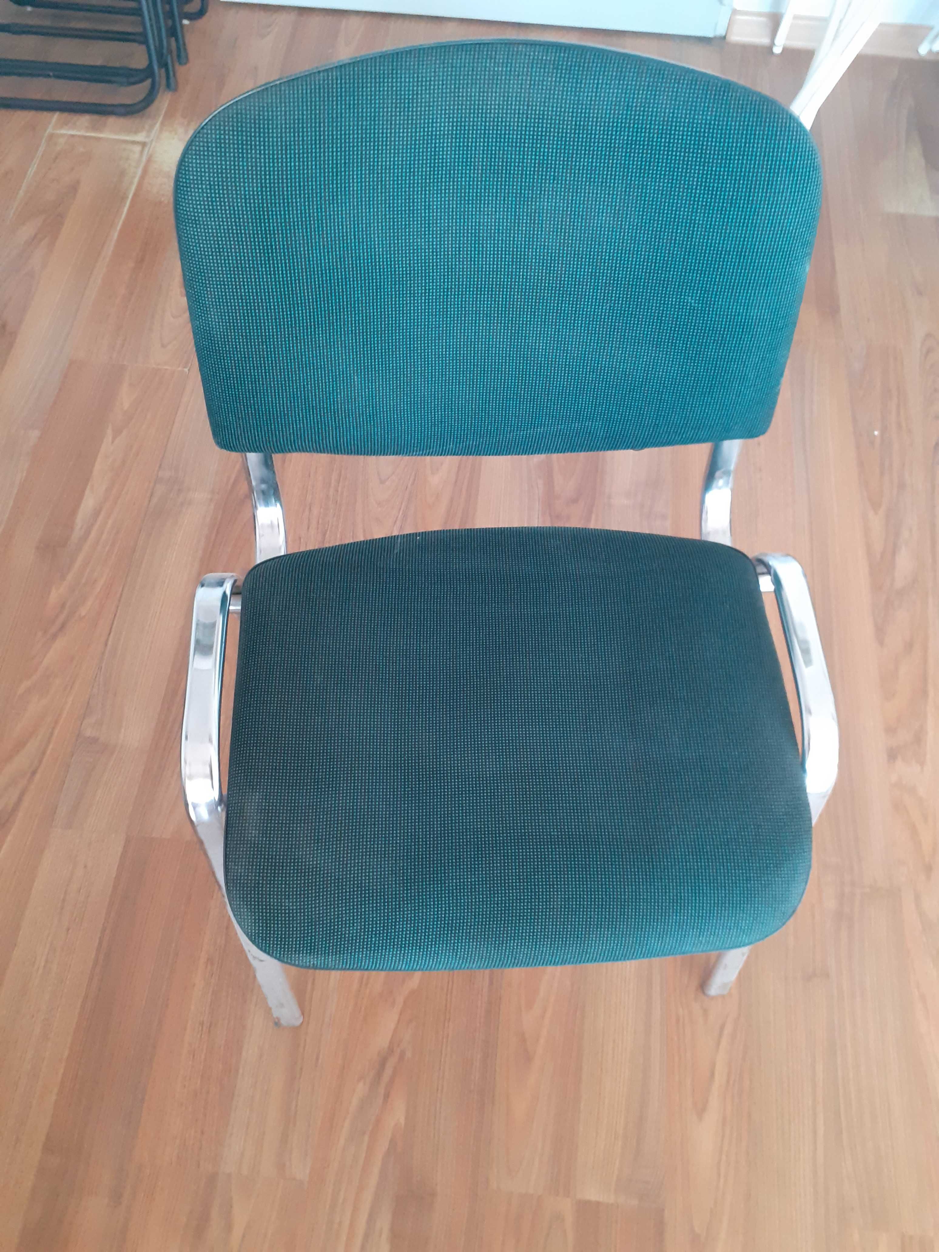 Krzesło materiał zielono-czarne