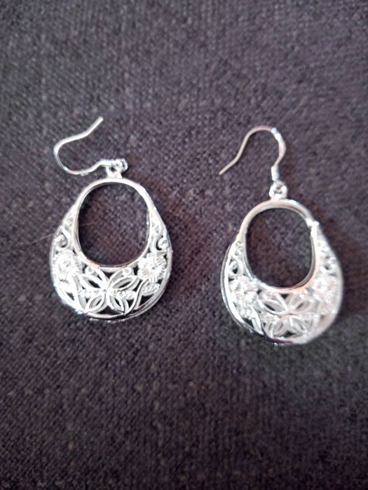 Kolczyki srebrne ażurowe