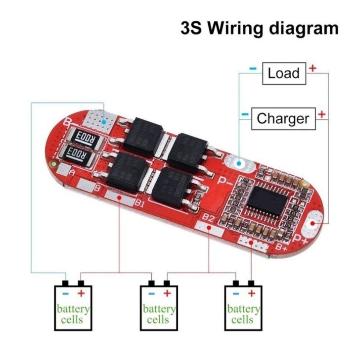 БМС контроллер заряда/разряда BMS 3S, 4S, 5S / 25A для Li-ion аккум.