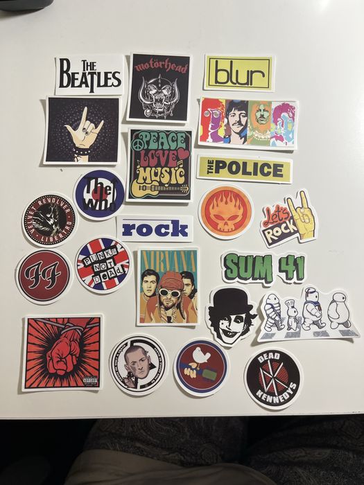 Stickers Autocolantes Bandas de Rock Variados Nirvana Kiss