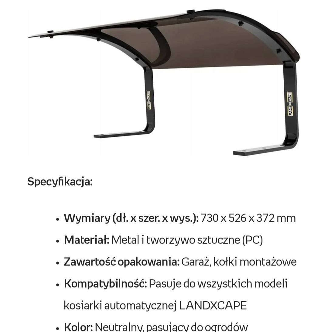 Garaż zadaszenie robota koszącego La7000 Nowy szybka wysyłka