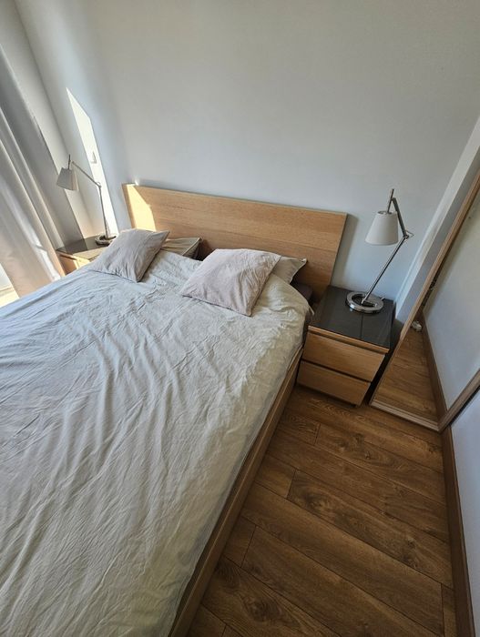 Łóżko MALM z 4 szufladami +2 szafki nocna