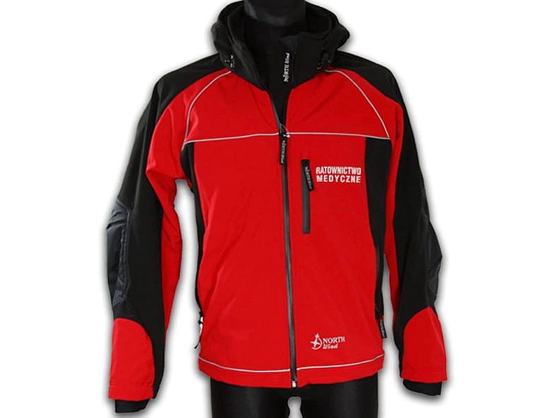 Kurtka ratownicza Softshell North-Wind Reflight czerwona z odblaskowym
