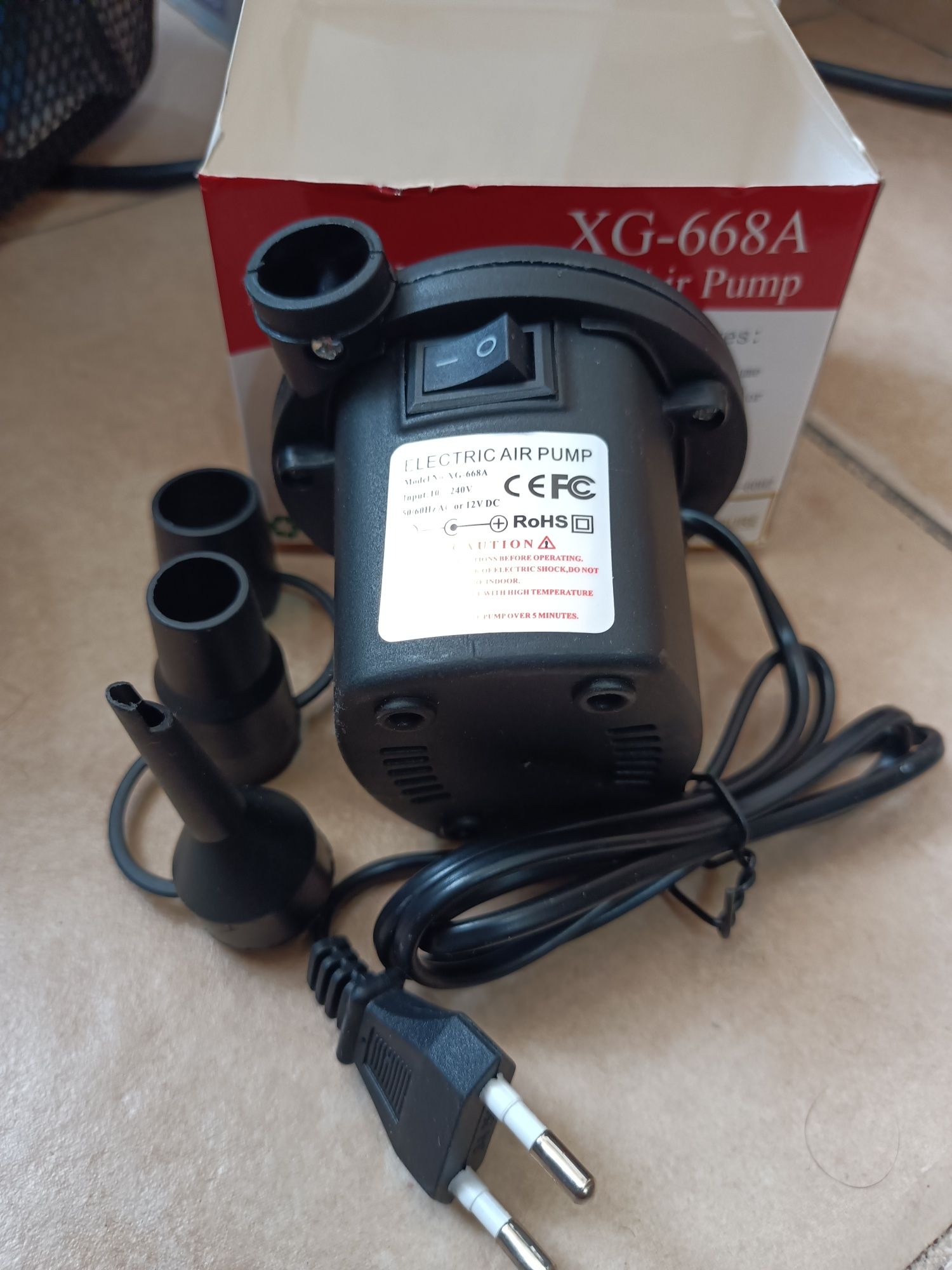 Bomba de ar elétrica bidirecional 220v 0.8PSI com 3 cabeças - novo