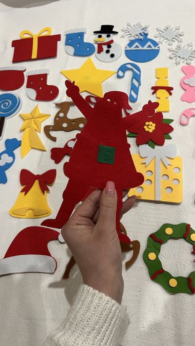 Ялинка з щільного фетра з іграшками(32шт)