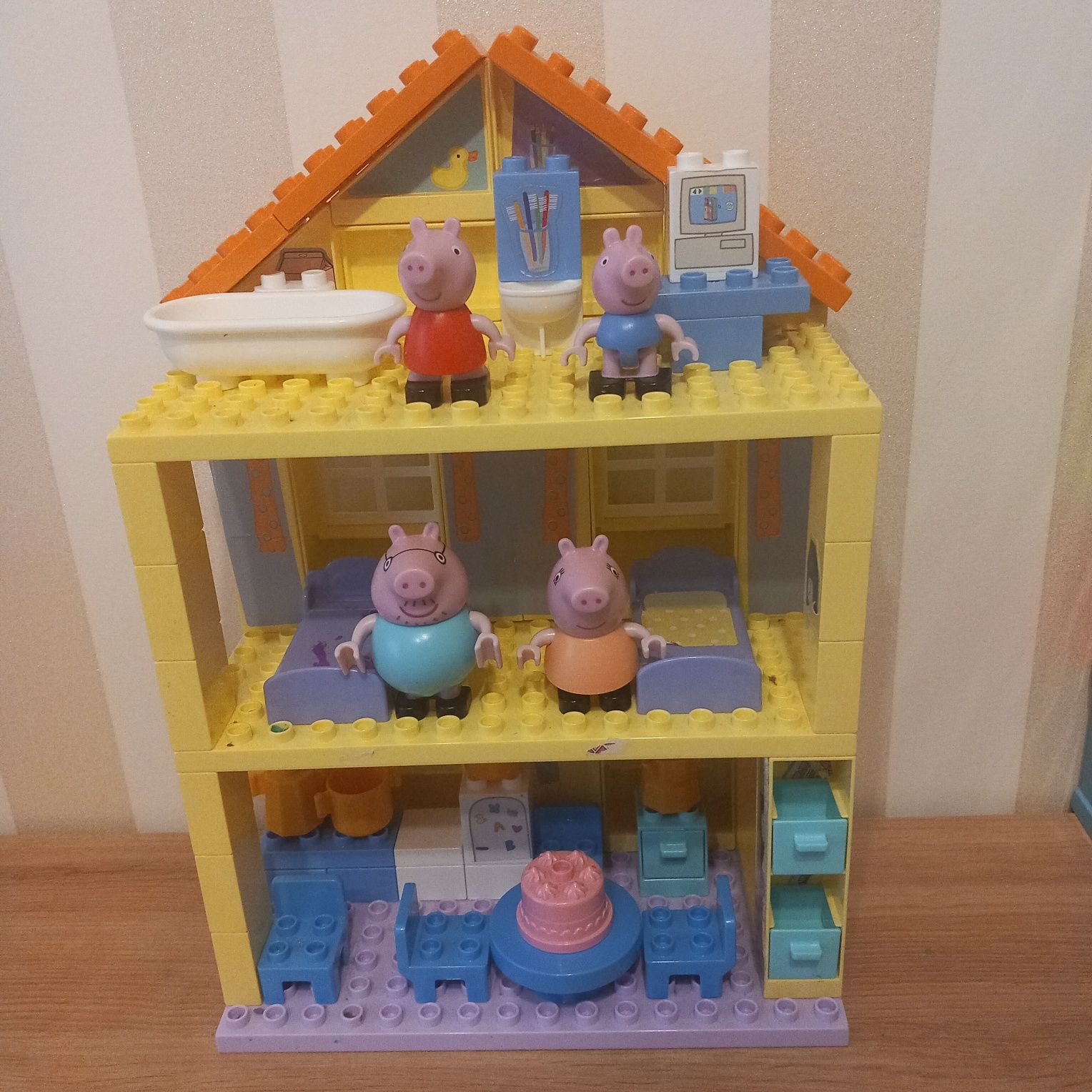 Klocki Domek Świnka Peppa Pig Happy Hous jak Lego Duplo 107 elementów