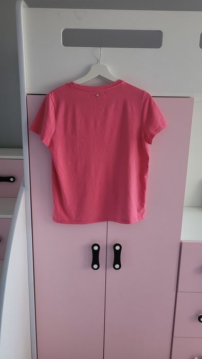 Mohito T-shirt damski S koszulka Basic krótki rękaw fuksj bluzka