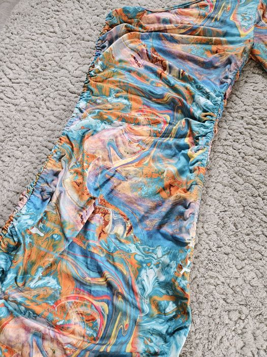 Shein Sukienka midi kolorowa na jedno ramię S 36