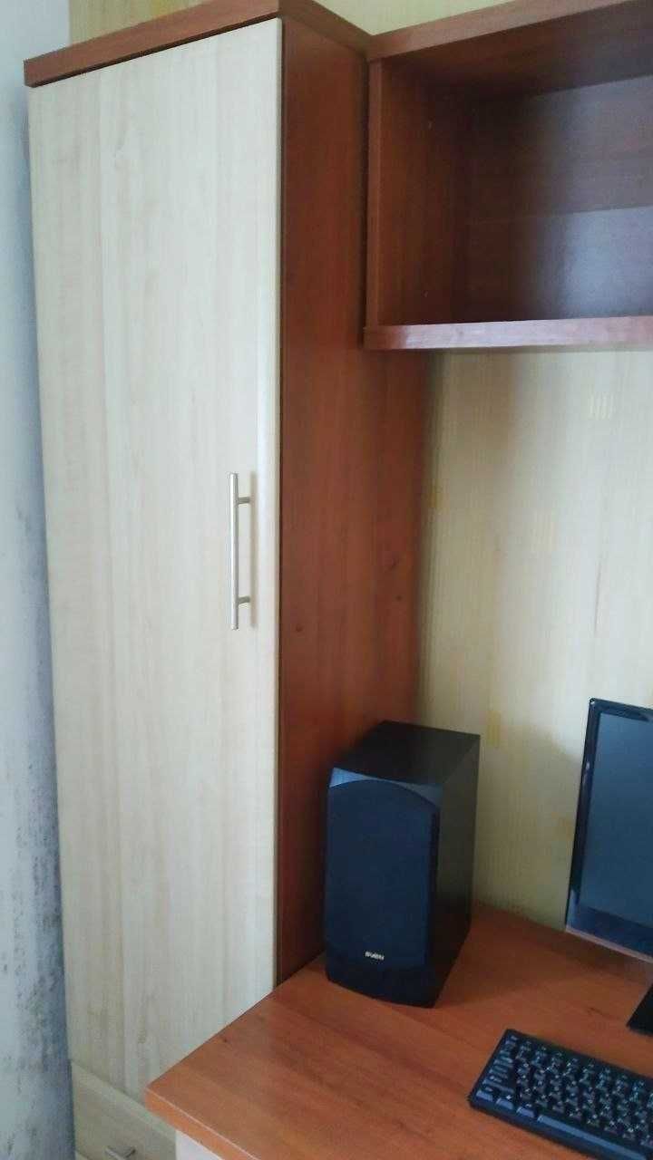 Комп'ютерний стіл з шафами та полицями