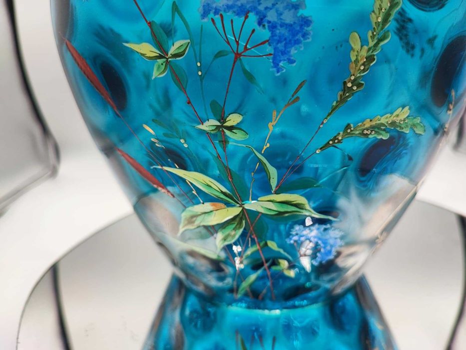 Secesyjny klosz na lampa świecowa,malowany