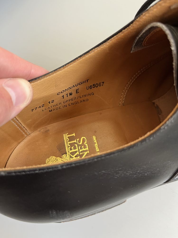 Туфли Crockett Jones Connaught Black Oxford Santoni Zilli 46(30)