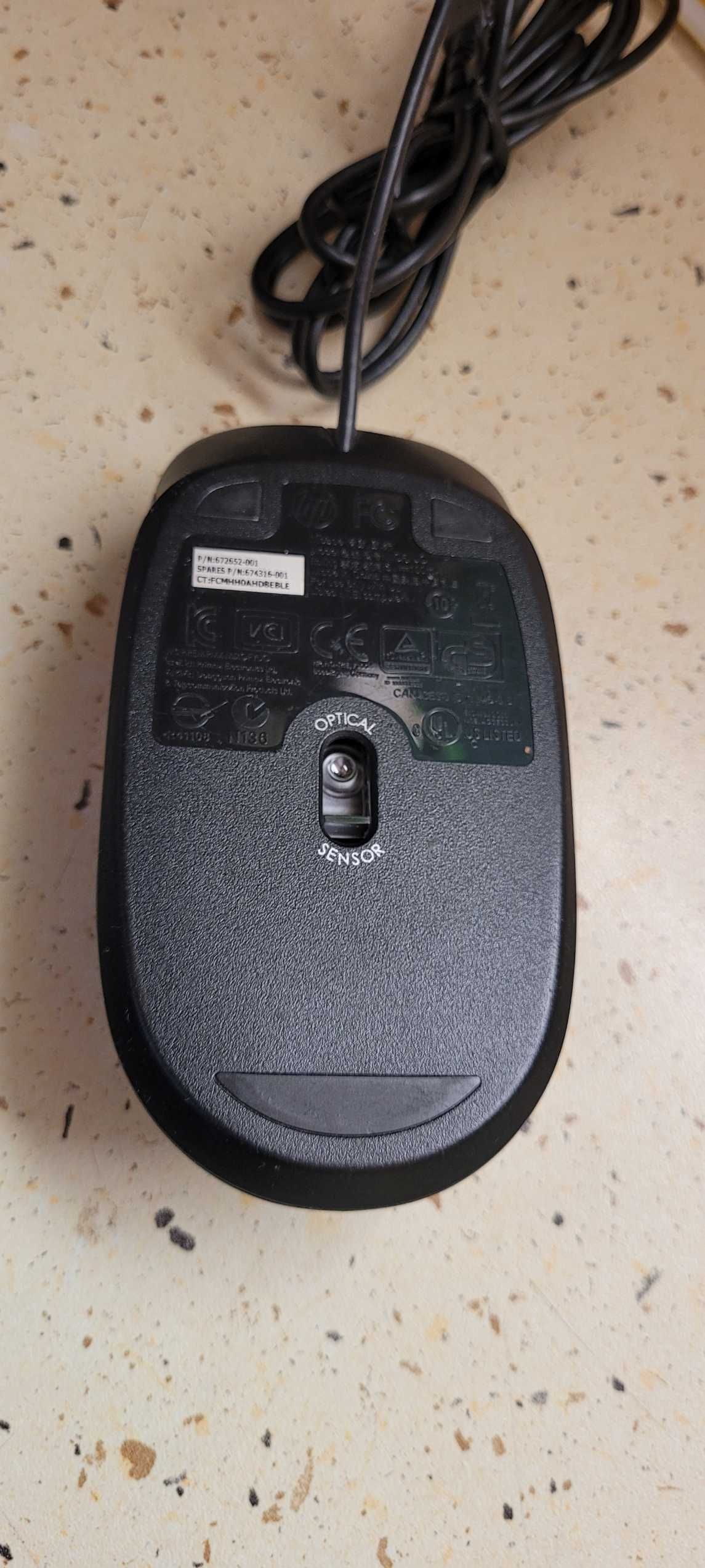 Mysz optyczna HP USB czarna MOFYUO i słuchawki z mikrofonem Logitech