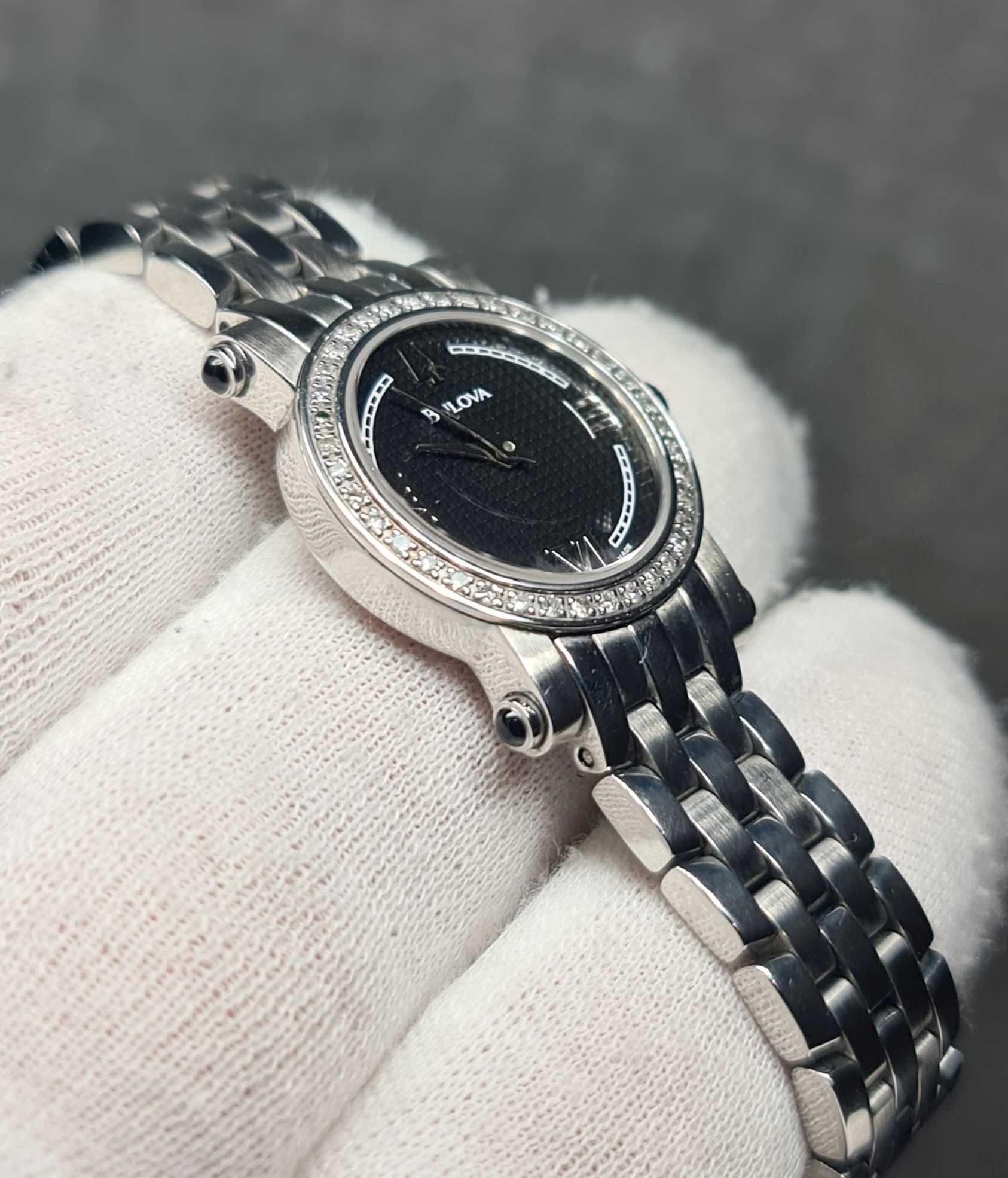 Жіночий годинник часы Bulova 63R20 Diamonds Sapphire з діамантам Swiss