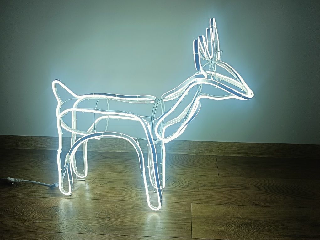 Renifer świetlny LED neon cob ciągłe światło ledowe duży ozdoba zimny