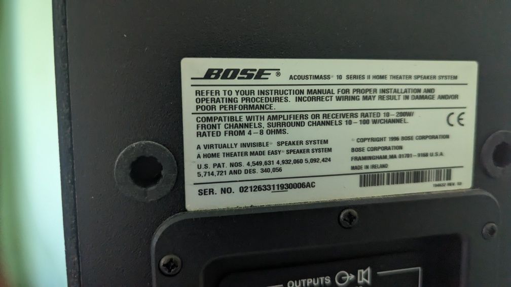 Subwoofer BOSE Acoustimass Module 10