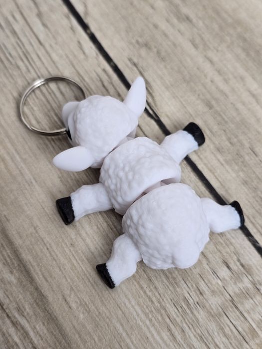 Biała Owieczka - Brelok do Kluczy 3D - Brelok Druk3d fidget Keychain