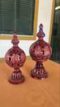 Conjunto de castiçais em ceramica artesanal