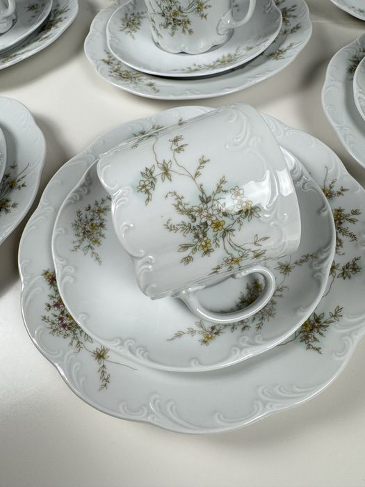 Duży serwis Rosenthal Monbijou Kwiaty - kawa herbata