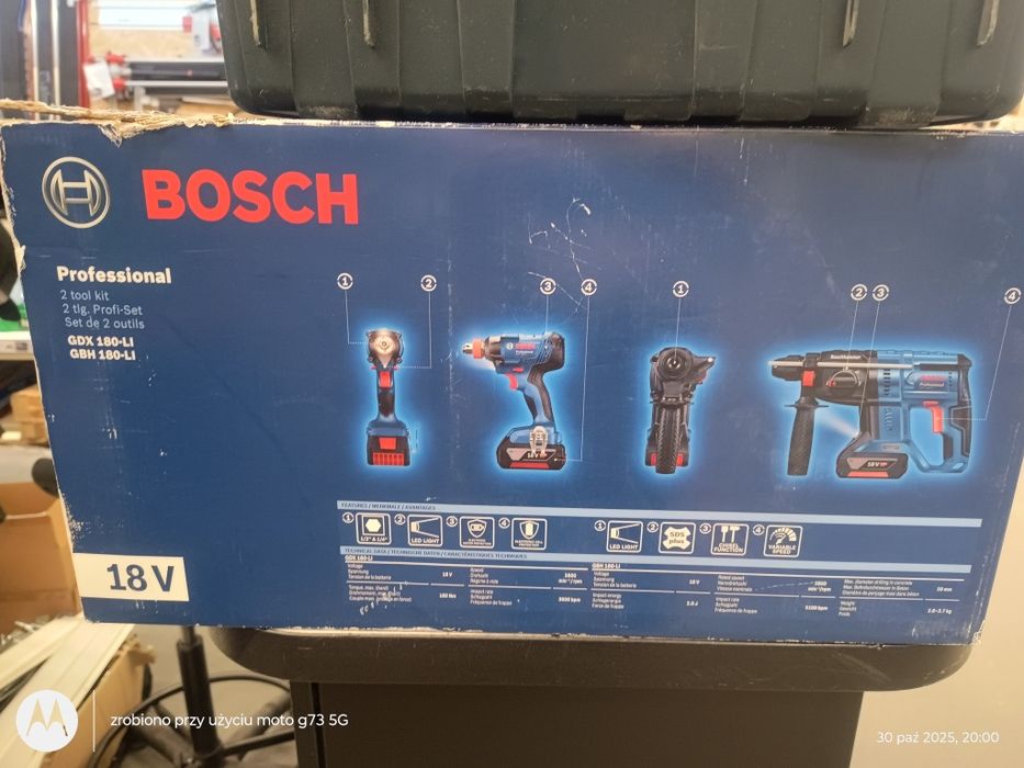 Bosch Profesjonal 18v GBH 180-li+GDX 180-li