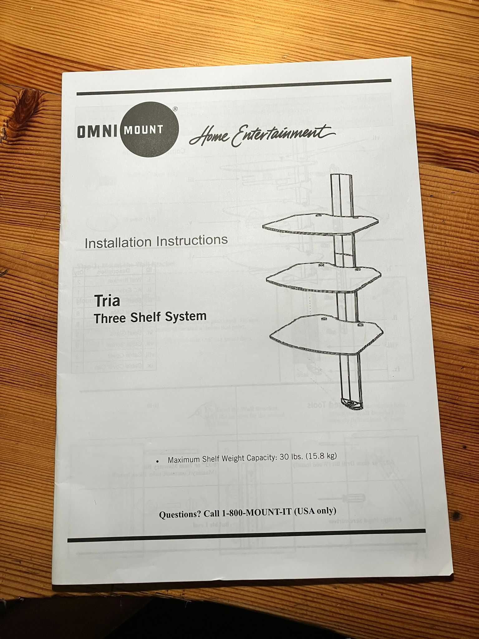 OmniMount Tria Three Shelf System - półki pod telewizor