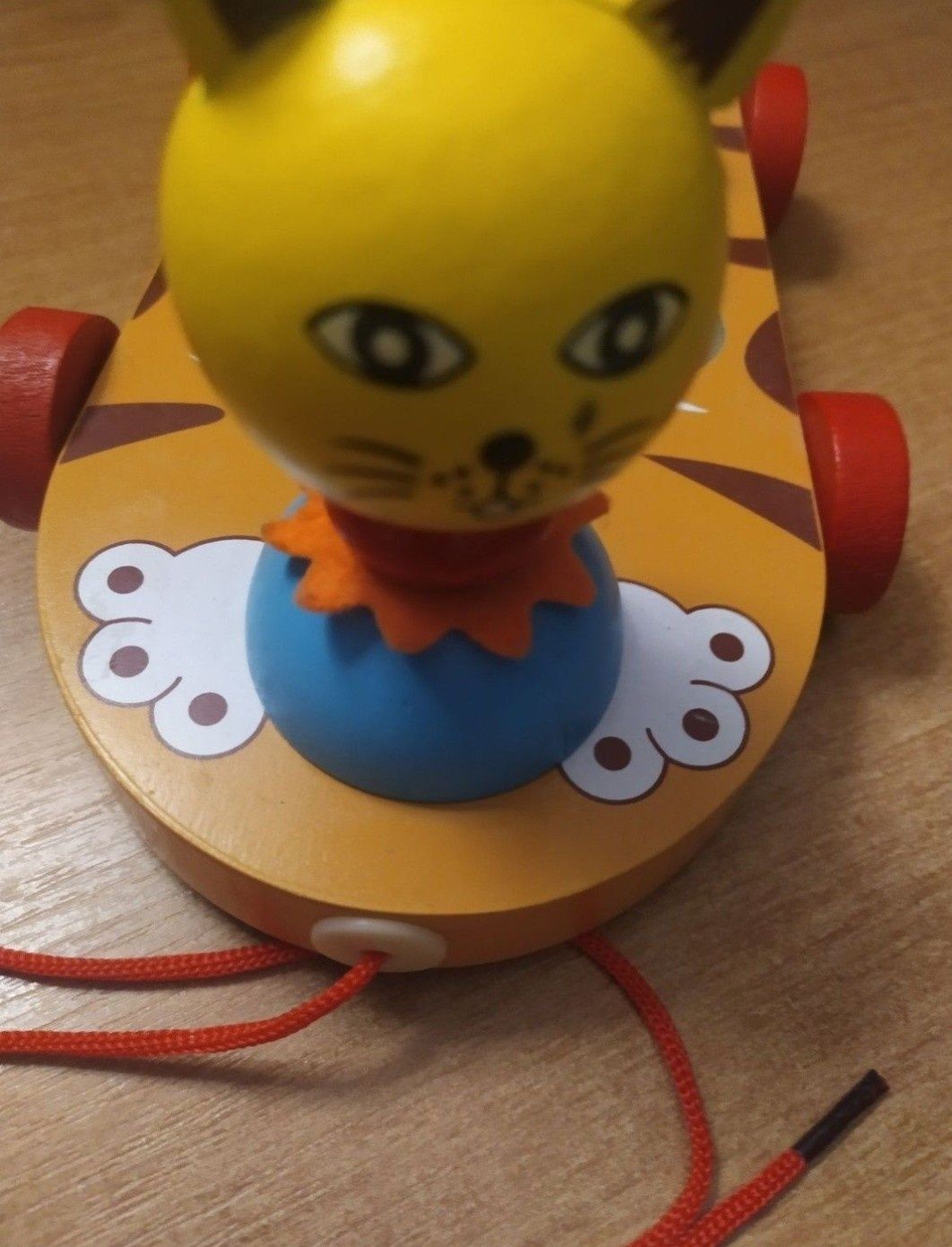 Развивающая деревянная игрушка -каталка.Каталка-рыбалка-кот fun toys m