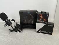Zestaw | Sluchawki Logitech Pro X | Mikrofon Mozos | Mysz Glorious O-