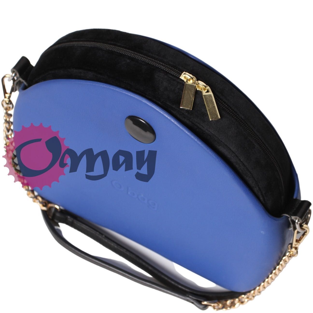 organizer OBAG MOON LIGHT czarny welur Velvet złoto 2 kieszenie OMAY