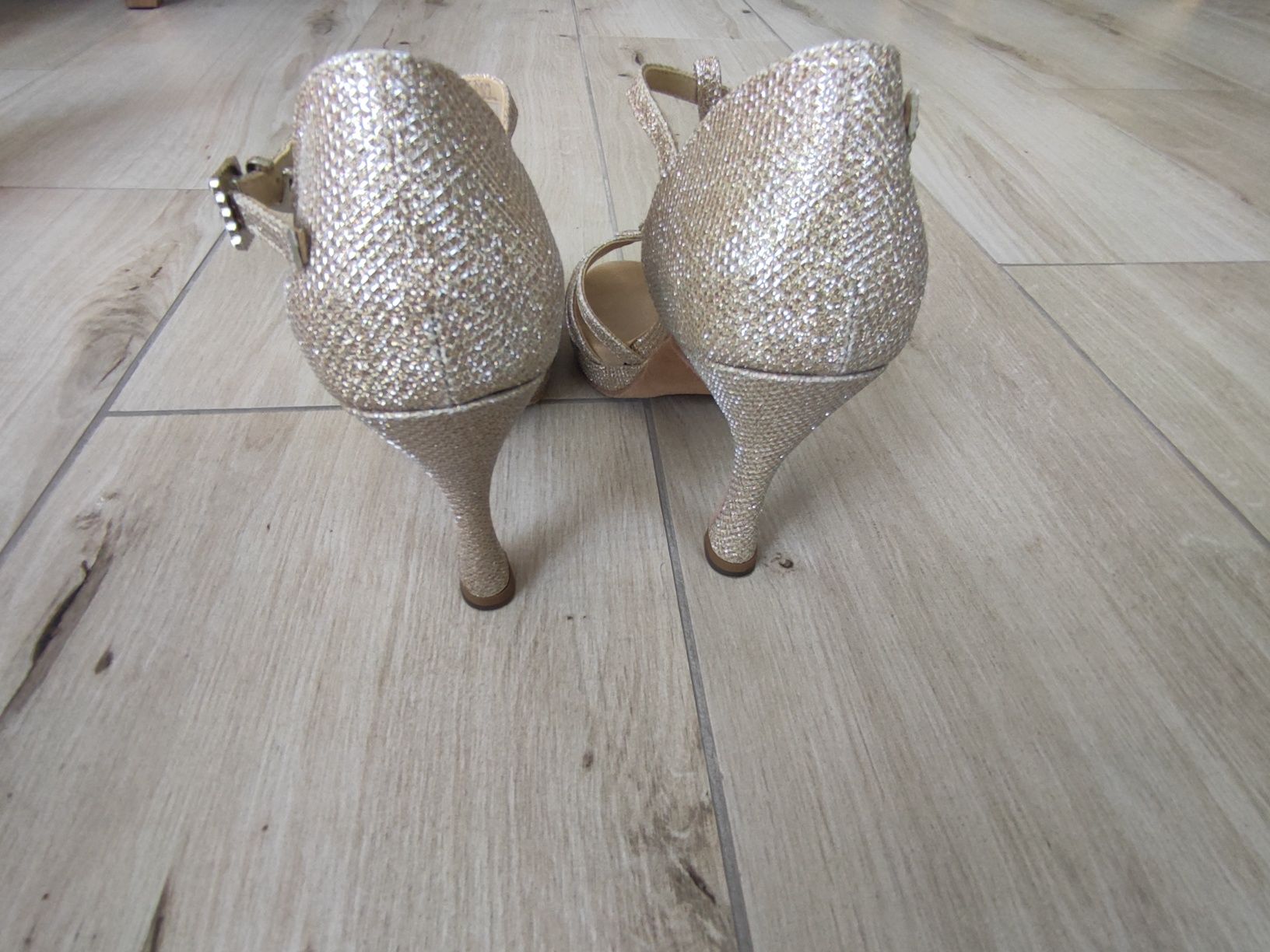 Dancin buty do tańca, szpilki, sandały złote, rozm.37