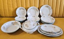 Porcelana Wawel PRL serwis zestaw obiadowy 22 elementy