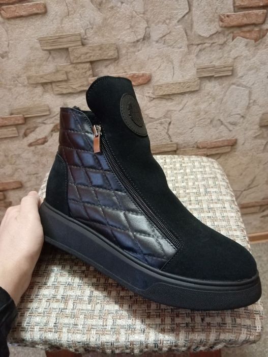 Черевики зимові натуральна шкіра-замш-вовна
