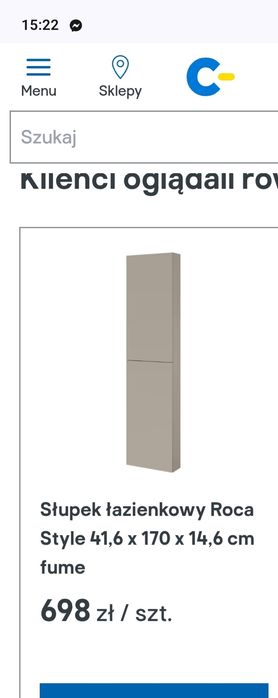 Zestaw mebli łazienkowych Roca style fume NOWE