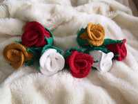 Rosas em crochet para aplicação