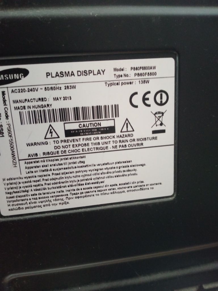 Samsung 60 cali Plazma