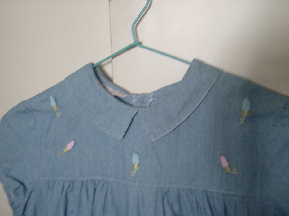 Vestido de Verão T 10/11A - Ganga de algodão Marca OVO ESTRELADO