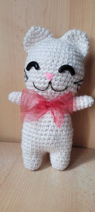 Kotek szydełko handmade zabawka prezent