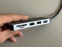 Stacja dokująca, Przejściówka, Adapter, HUB USB-C Green Cell 7 portów