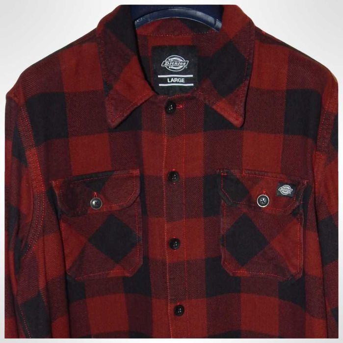 Фланелевая рубашка в клетку DICKIES Sacramento Maroon. Size L/48-50