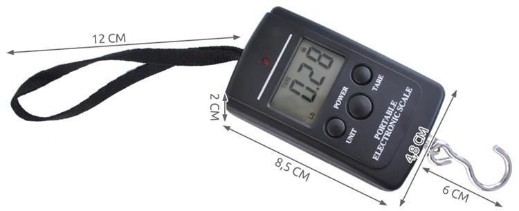 PODŚWIELANY+  BLOKADA WYNIKU - Waga bagażowa LED - 40kg hakowy