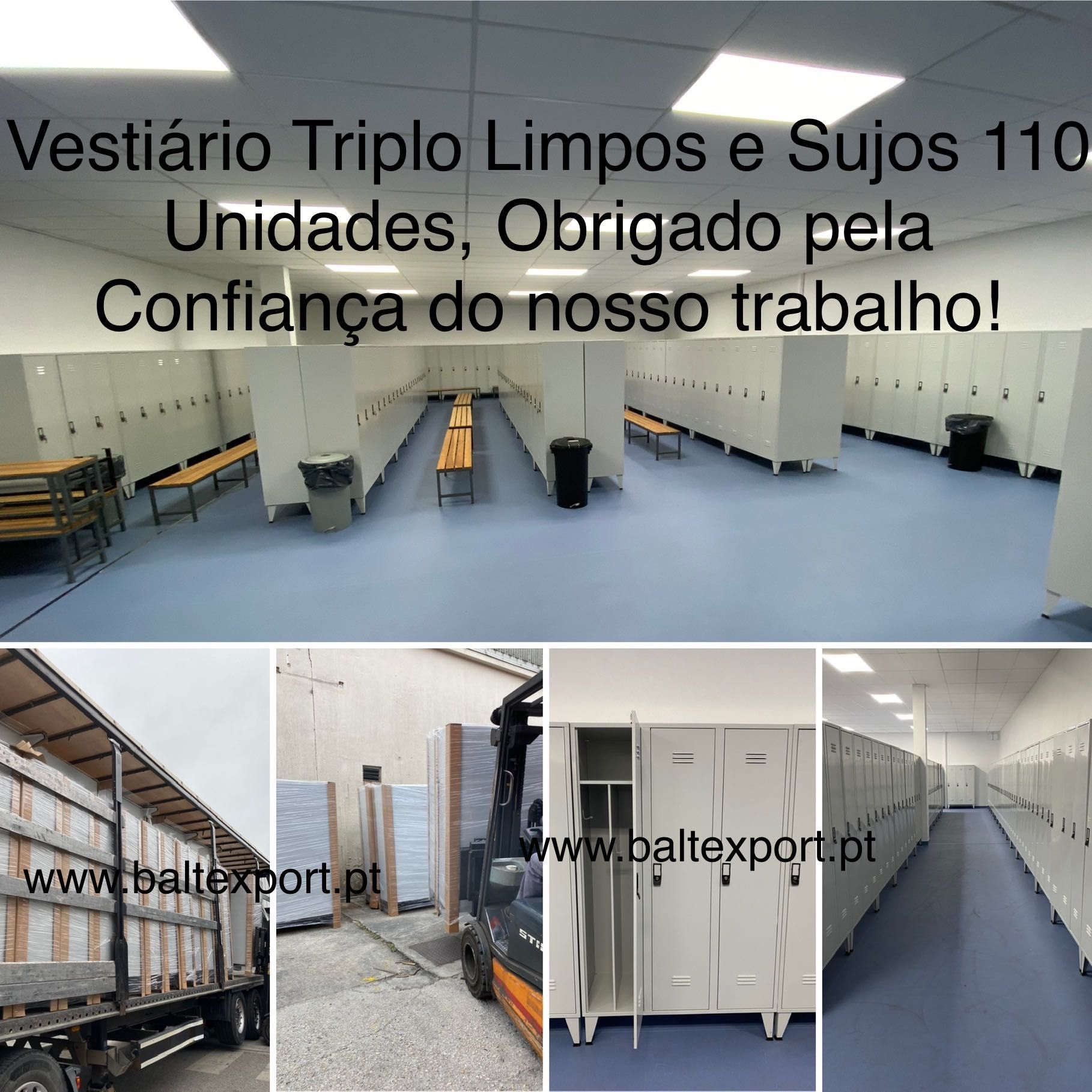 Armário Vestiário 6 Cacifos com 1900A*900L*500P mm com Pés 200 Cinza
