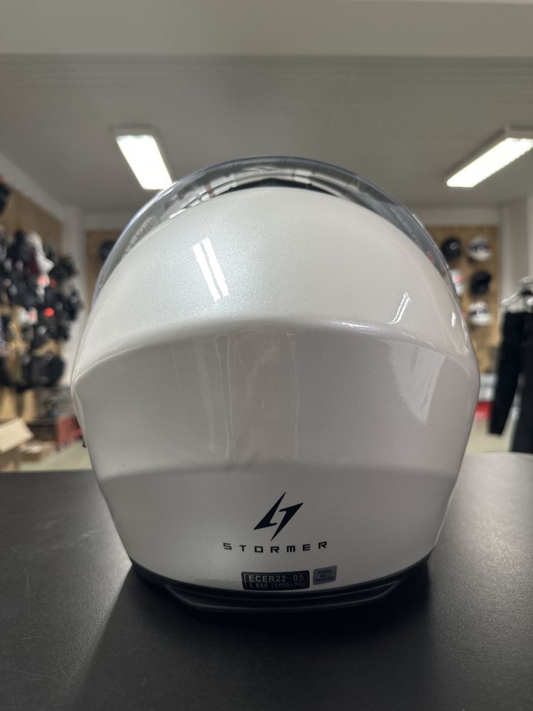 Kask motocyklowy szczękowy STORMER TURN bialy r. S,M,L,XL