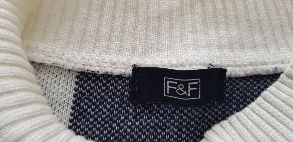 Damski sweterek marki F&F krótki rękaw granatowy beżowy bordowy L XL