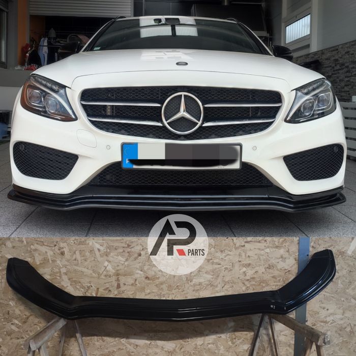 Mercedes C W205 S205 A205 Lip Lamina AMG Preto brilhante