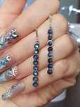 Brincos com labradorite / labradorita azul