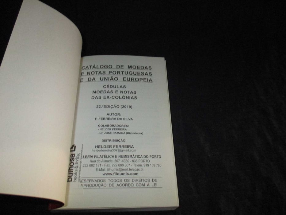 Livro Catálogo de Moedas e Notas 2010 Ferreira da Silva