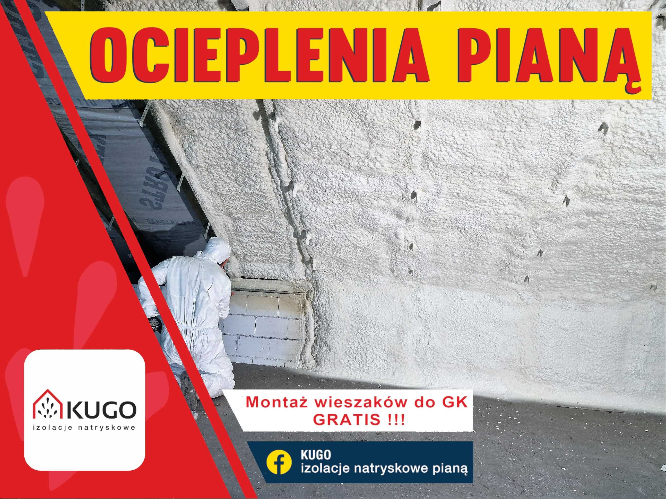 Ocieplenia pianką PUR, Piana, izolacja poddasza - wieszaki GRATIS!