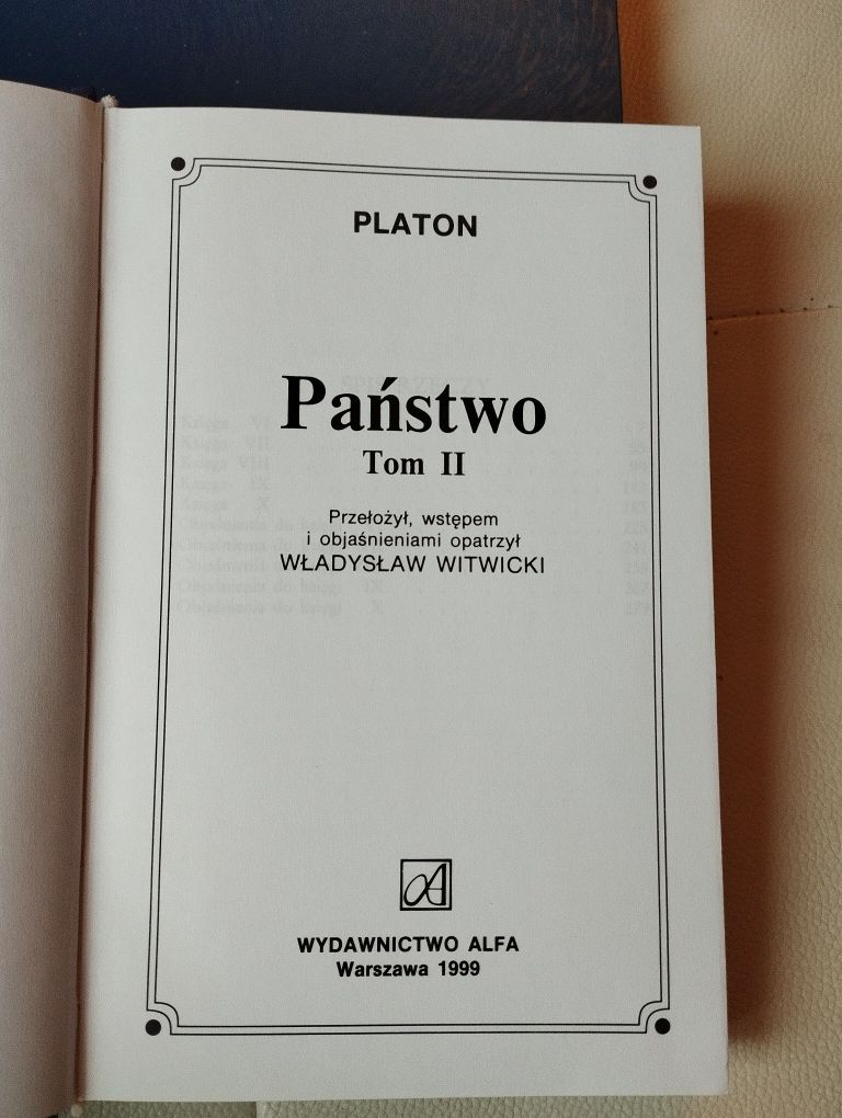 Platon Państwo tom I, II