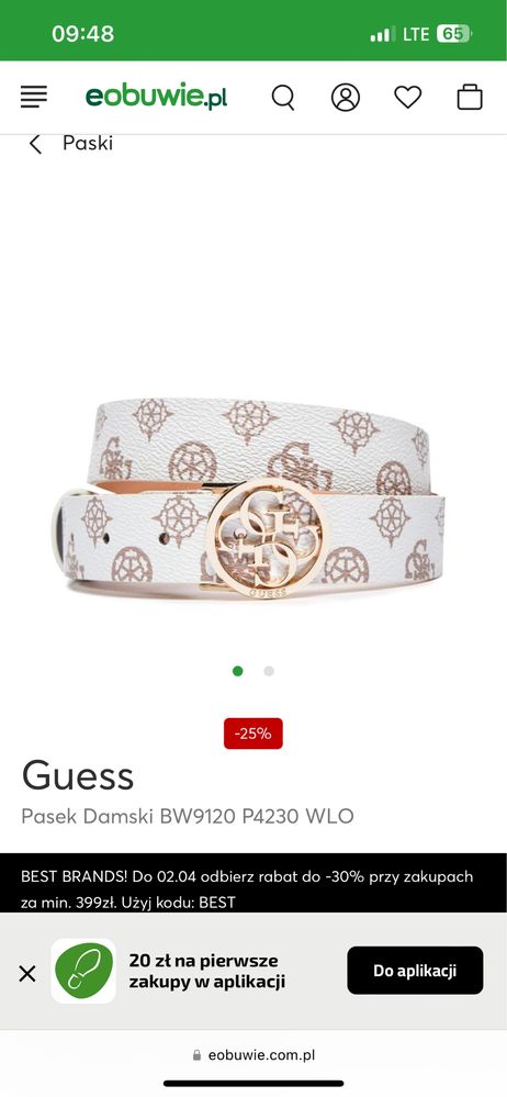 Pasek damski Guess