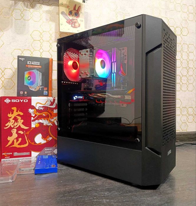 Ігровий ПК Ryzen 5 3600 RX 480 8GB 16 DDR4 6|12 Ядер AM4 B450 M.2-512