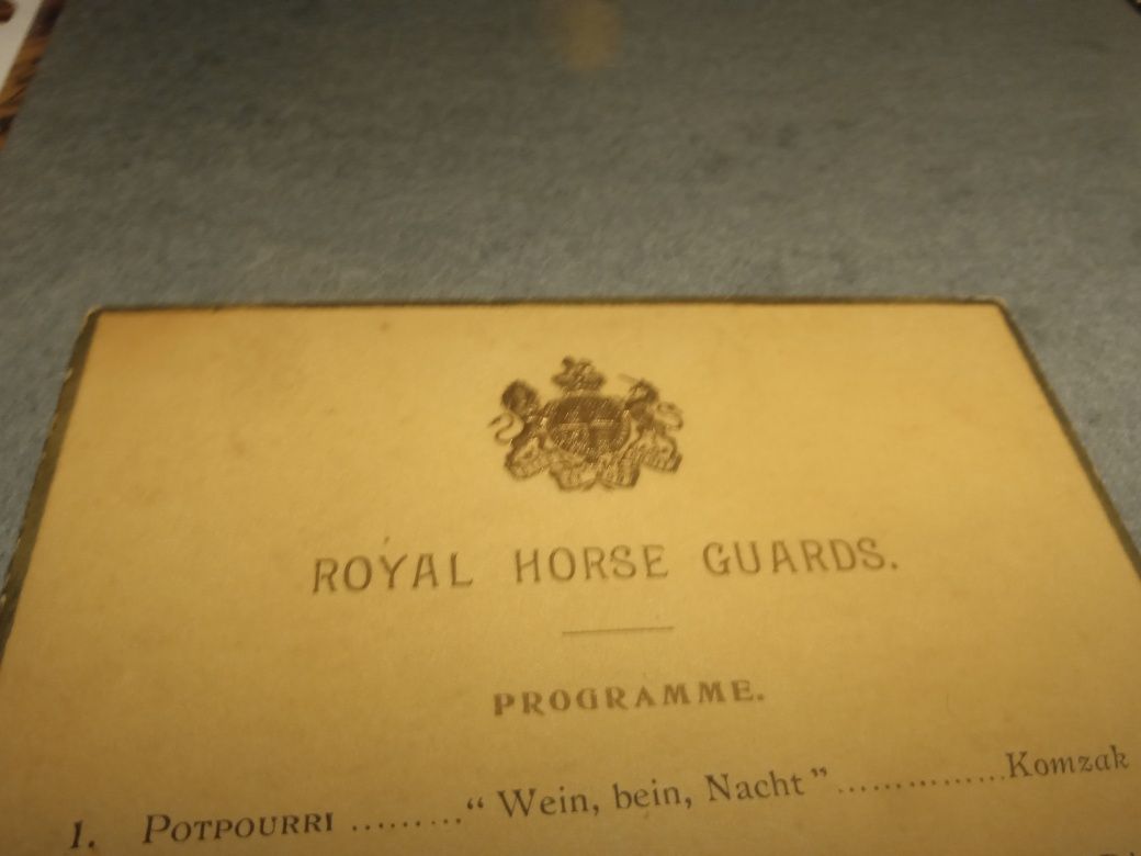 Programa e menu Royal Horse Guarda 1904