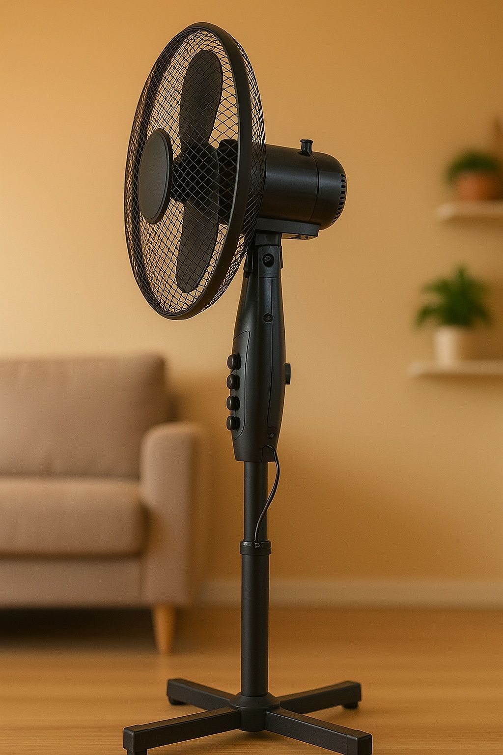 Wentylator Stojący 40cm 50W Oscylacja 3 Prędkości Dom Biuro